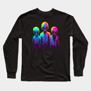 Three Aliens In Hoodies #1 Long Sleeve T-Shirt